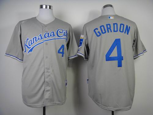 MLB Jerseys Kansas City Royals GORDON 4# gray jersey